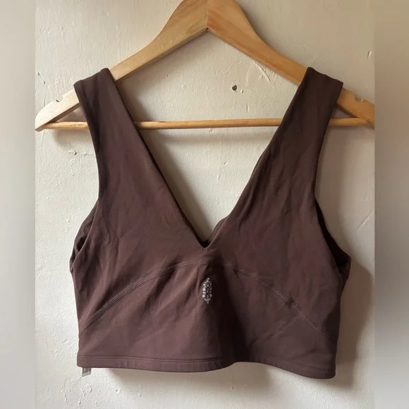 Free People Better Better Crop Brown V-Neck Top Tank Bra - Picture 3 of 6